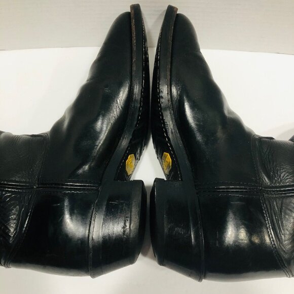 Justin Mens 10EE Tobias Boots Black Leather Vibram‎ Sole USA Western Cowboy $204 main image 5